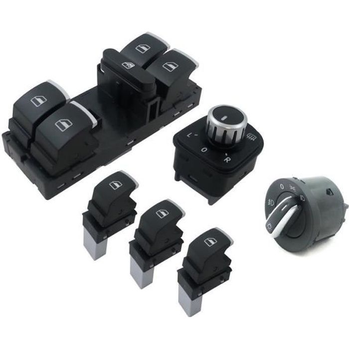 VW GOLF 5 JETTA PASSAT B6 INTERRUPTEUR BOUTON COMMANDE COMMUTATEUR KIT CHROME