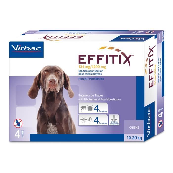 Virbac - Effitix chien moyen (10 à 20 kg) Unique