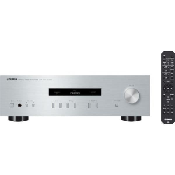 YAMAHA Ampli stéréo A-S201 SI - 2 x 100 W - 5 entrées dont 1 entrée Phono - Mode Pure Direct - Compatibles fiches bananes - Enceint