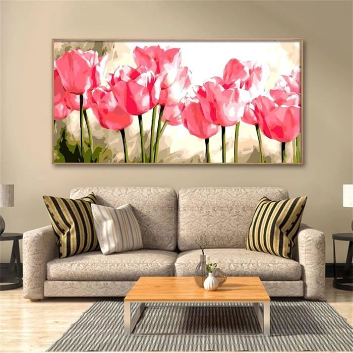 5D DIY Diamond Painting Tulipe Lune Kits Broderie Diamant Painting Fleur Adulte Complet Peinture Strass Point De Croix Craft - Beaux-Arts Et Loisirs Créatifs