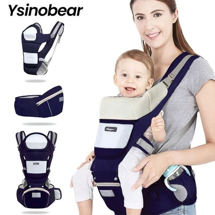 Porte-bébé Ergonomique SONARIN - Siège à Hanche Amovible, 0-48 Mois, Charge 30 Kg, Plusieurs Positions (ventre, Dos, Hanche) - Respirant Et Ajustable