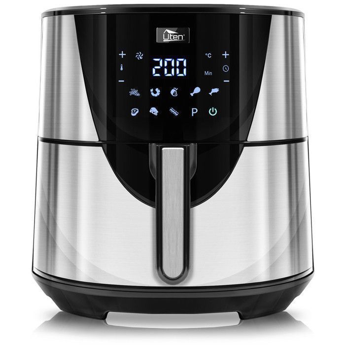 UTEN Friteuse Sans Huile à Air Chaud 7.5L - Grande Capacité - Air Fryer 1700W - Écran TactileRéglage de Température et Minuterie - Uten