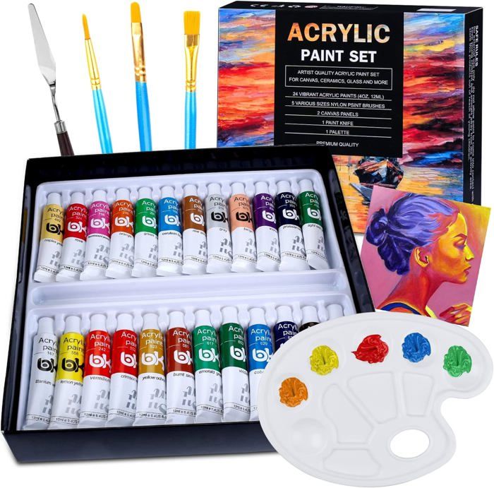 Ensemble De Stylos Marqueurs Acryliques 12-60 Couleurs, Marqueur D'art De Peinture, Stylo à Pointe Souple Pour Enfants, Peinture Sur Pierre, Céramique, Verre, Bois, Tissu