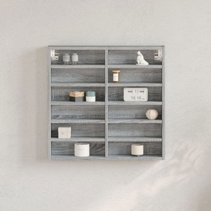 vidaXL Armoire à vitrine sonoma gris 60x8 5x58 cm bois dingénierie armoire murale armoire de rangement murale armoire 847966