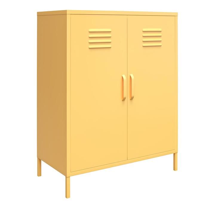 Cache Armoire avec 2 portes en métal jaune Cache Armoire avec 2 portes en métal jaune