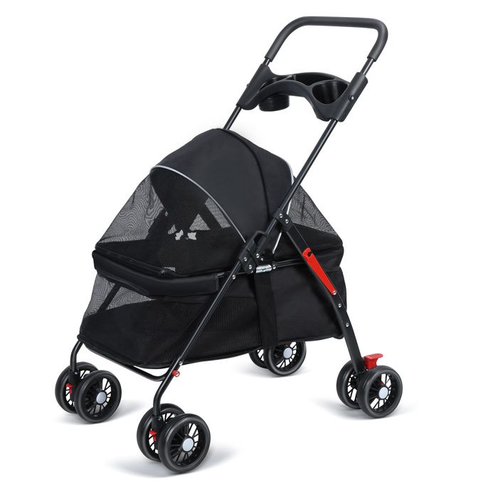 Comparer les prix de Poussette chien et chat - pliable - Noir - pour chiens de taille moyenne et petite