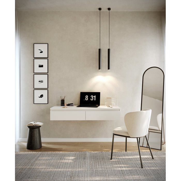 Coiffeuse bureau avec 2 tiroirs - BEMMI - 120 cm - blanc