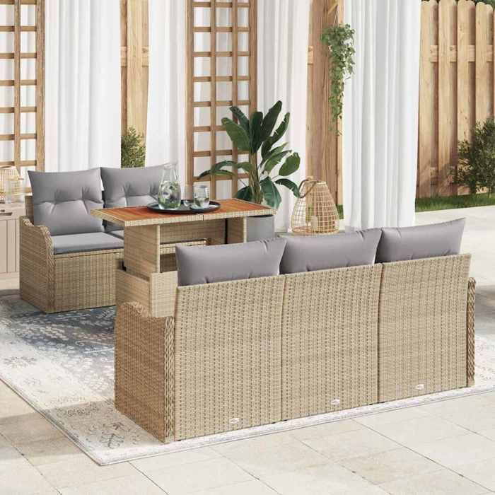 vidaXL Ensemble de canapé de jardin 6 pcs et - vue 7
