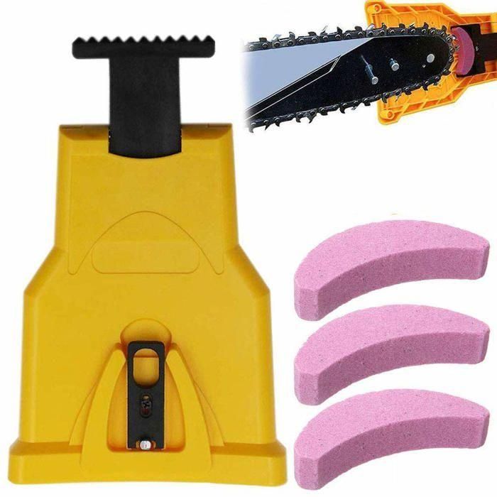 Affûteur de tronçonneuse ensemble daffûteur de tronçonneuse avec 3 pierres à aiguiser outils de travail du bois rapides