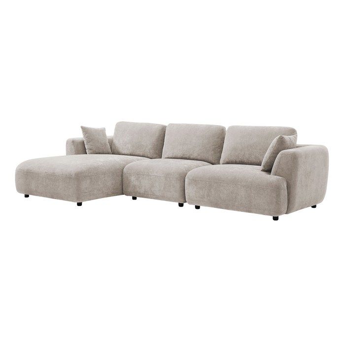 Canapé dangle gauche en tissu beige TINDRALO