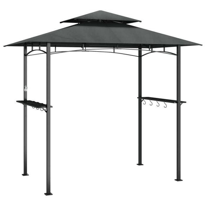 Tonnelle de barbecue autoportante - vidaxl - 240x150x243 cm - Anthracite - Acier - Polyester avec revêtement PA