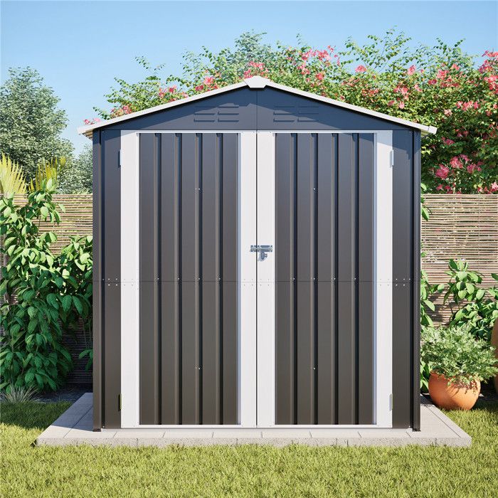 Abri de Jardin Métal 2.2 m² Cabane de Jardin Extérieur 172.2 x 142.3 x 185 cm avec Verrou Port et Ouvertures daération Gris Abri de Jardin Métal 2.2 m² Cabane de Jardin Extérieur 172.2 x 142.3 x 185 cm avec Verrou Port et Ouvertures daération Gris