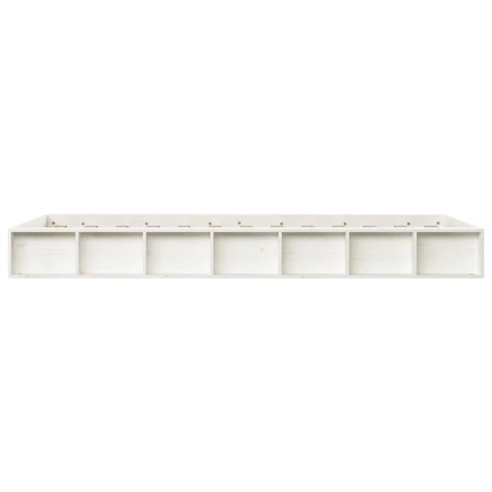 BURKE* Lit simple 90x190 cm Structure de lit classique sans matelas blanc bois massif- LL7219