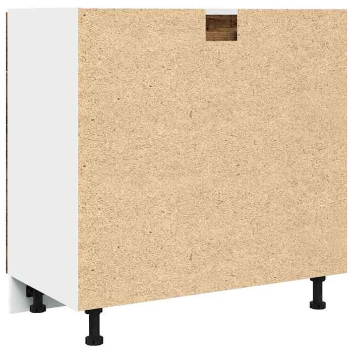 Moderne Placard à tiroirs Lyon SWEETY Armoire base de cuisine Bois ancien 80x46x81 5 cm bois dingénierie BB1335