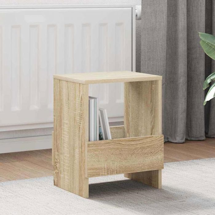 VIDAXL Banc de rangement 2 pcs avec porte-magazines Chêne Sonoma 35 x 30 x 45 cm