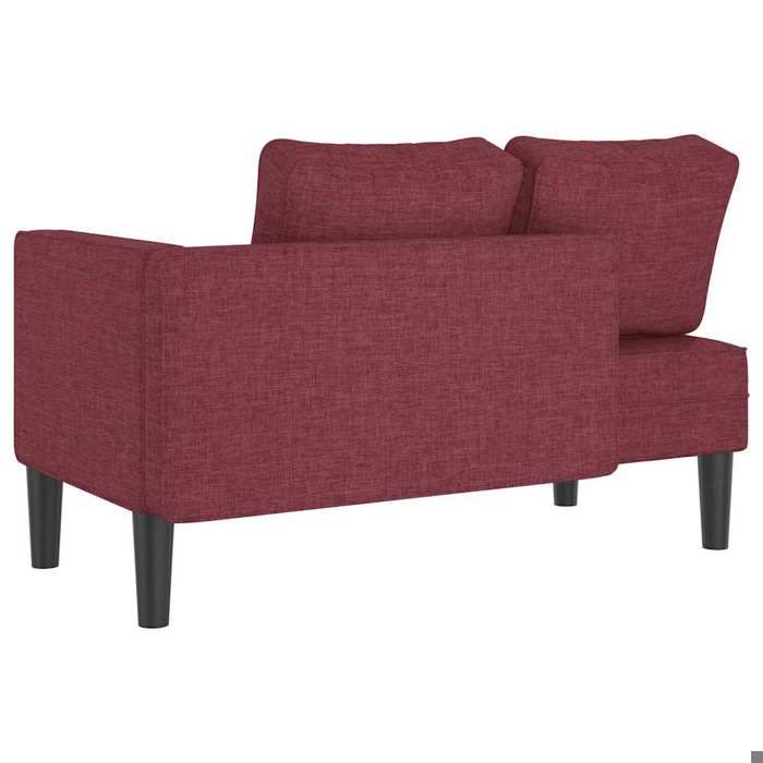 (SOLDES Février)Chaise longue confort(1 PLACES) - Meuble de salon Max. charge 110 kg moderne - avec coussins rouge bordeaux tissu 1