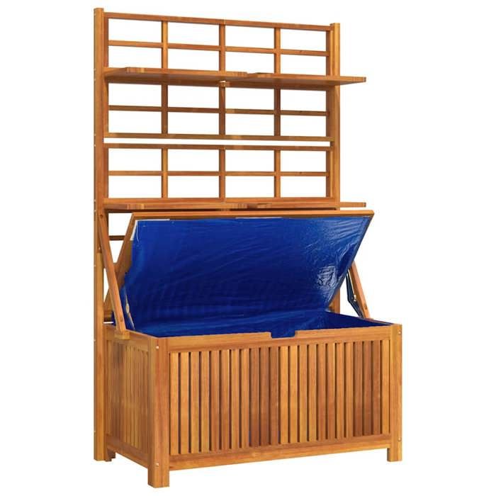 SALE BoutiqueCOFFRE DE JARDIN - YUNYAN - Boîte de rangement avec treillis - MEUBLE JARDIN - 99x50x160cm Acacia massif _8958927