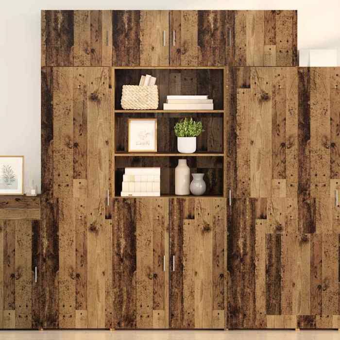 vidaXL Armoire de rangement Bois Ancien 80 x 425 x 225 cm 3402818