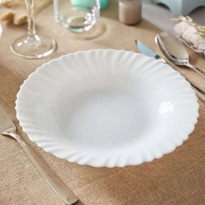 6 assiettes creuses blanches 23 cm Feston - Luminarc 6 assiettes creuses blanches 23 cm Feston - Luminarc