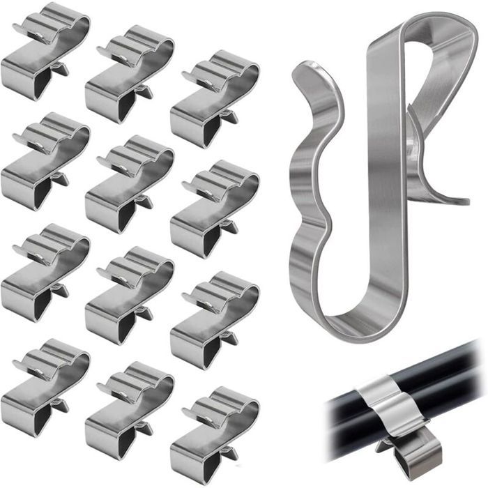 60 Pcs Clips de Fixation Cable Electrique, En acier Inoxydable, Support ...