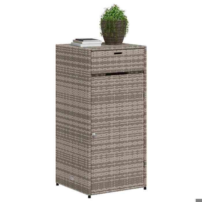 Moderne Armoire de rangement de jardin - grande espace - gris 55x55x111 cm résine tressée - pour terrasse gbf384172