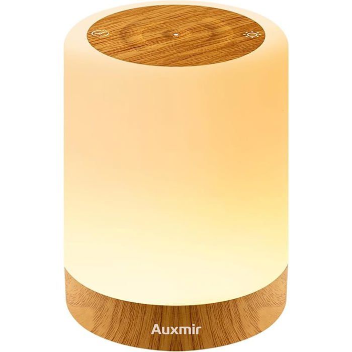 Bedside lamp LED nightlight with 256 RGB colours cordless ambient lamp with timer model M2 wood colour