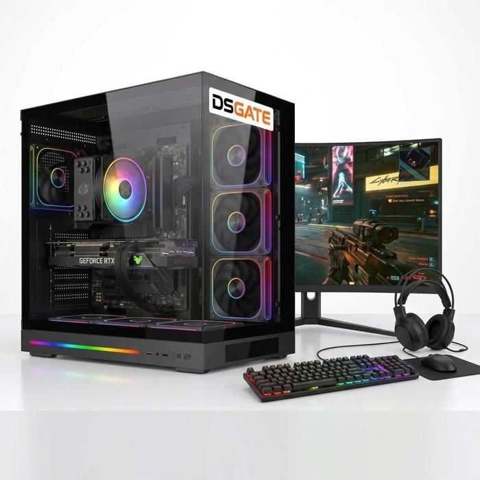 Pack DSGate PC Gamer Premium DD – Ryzen 7 – GeForce RTX 5060 8 Go – DDR4 – SSD – Windows 11 + Écran 24 5 165 Hz + Combo G LAB – Assemblé France Neuf - vue 4