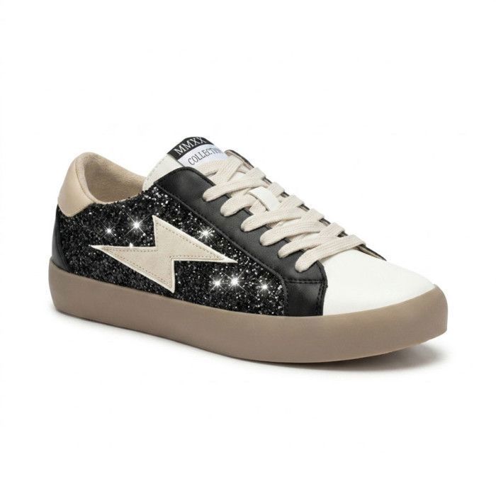 OZABI Baskets Sneakers Glitter Femme Éclair Plateforme MMXXIV 36-41 DSY268 NOIR