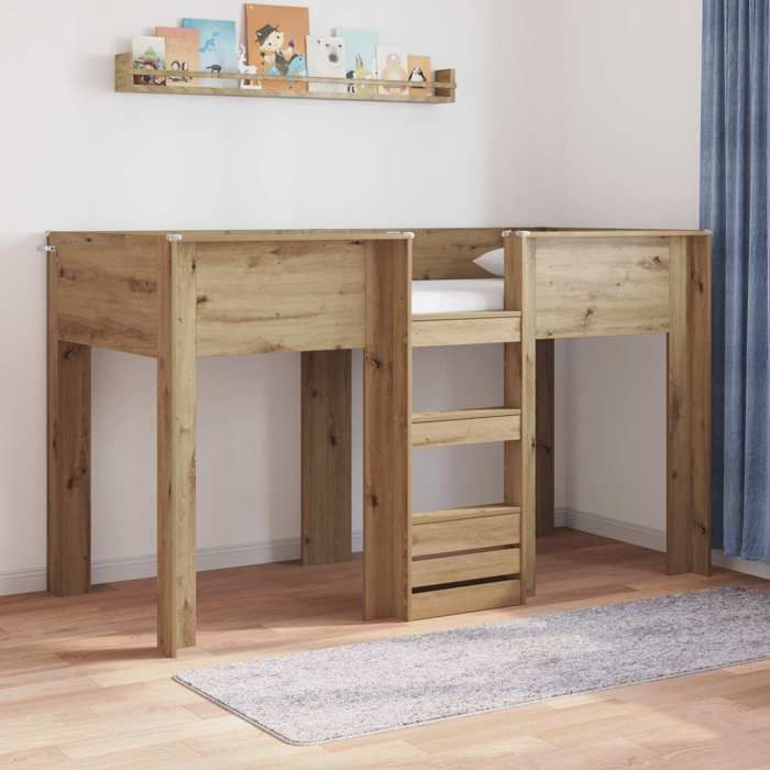 vidaXL Lit Superposé pour Enfants Chêne artisanal 75 x 190 cm 3410474 vidaXL Lit Superposé pour Enfants Chêne artisanal 75 x 190 cm 3410474