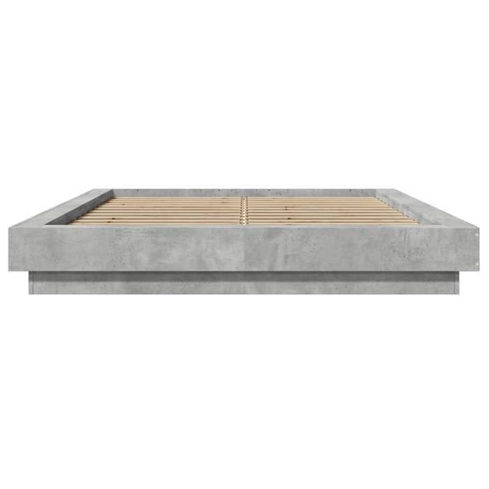 Structure de lit - HAOSHOP - Cadre de lit sans matelas gris béton 120x200 cm&01_95355