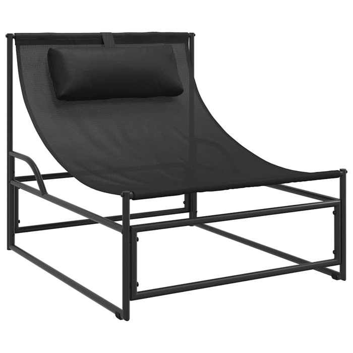 Elégance - Chic Chaise de bistrot - Chaise longue de jardin - anthracite - 87x74x73cm - Acier et textilène_0325311