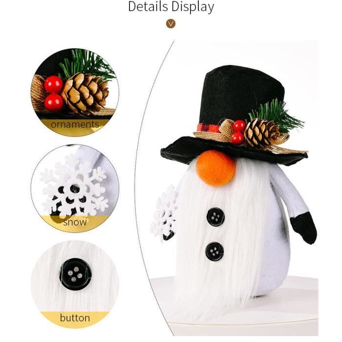 Peluche Chef Gnomes De Noël D-FantiX - Lot De 2 Lutins En Feutre Main, 21cm, Décoration Festive