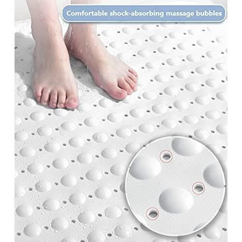 Tapis de douche antidérapant - ANNEFLY - 60 x 90 cm - PVC - Anti-moisissure - Ventouses & drainage