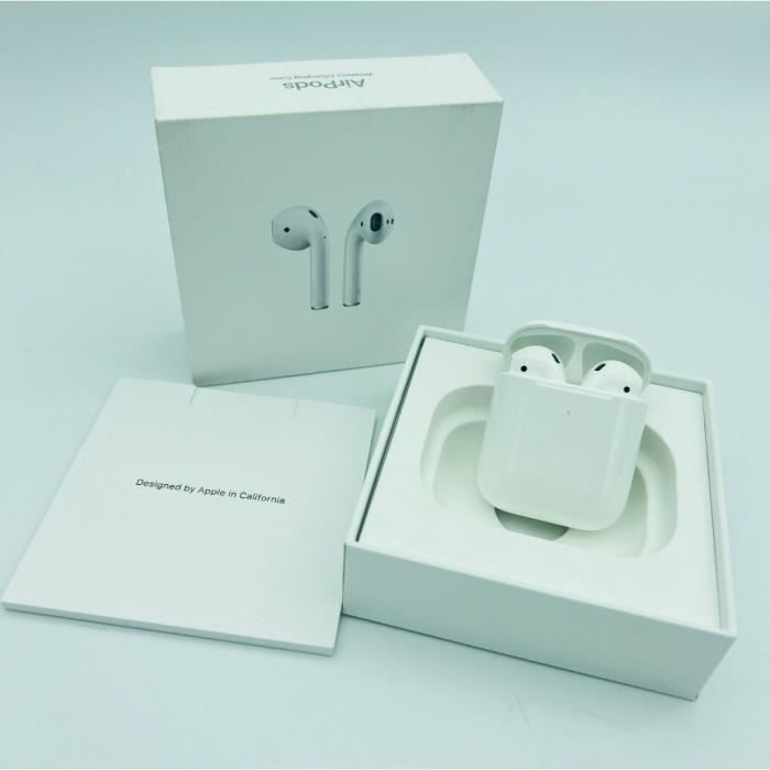 100 % authentiques Apple AirPods 2e génération avec étui de chargement sans fil - Blanc Reconditionné - Apple reconditionné disponible sur Cdiscount Seconde Vie