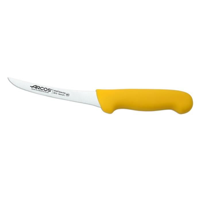 Couteau à désosser Arcos Couleur - Prof 291300 en acier inoxydable Nitrum  et mango polypropylène jaune ergonomique avec lame de 14 - Cdiscount Maison