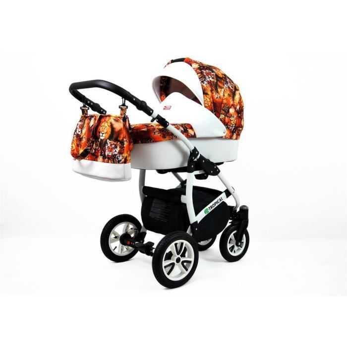 Poussette Combinée Trio Landau Siège Auto Tropic by SaintBaby Wild Cats 3en1 - Noir - Mixte - 6 mois - 15 kg