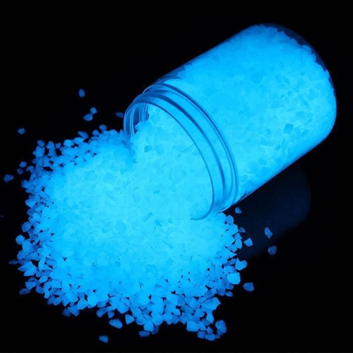 100g De Cailloux Dans Le Noir, Petits Cailloux Pour Décor De Jardin, Bleu Aquarium