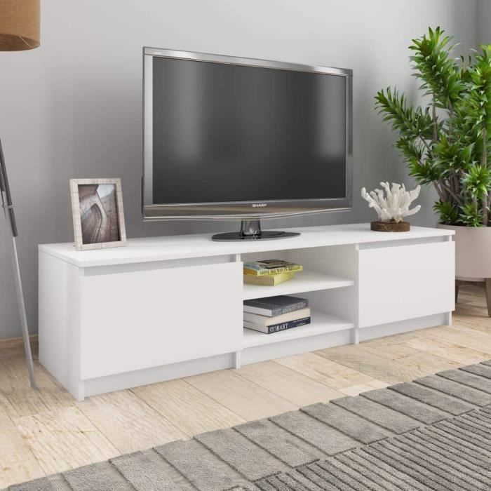 Meuble TV Blanc 140x40x355 cm Aggloméré[288]