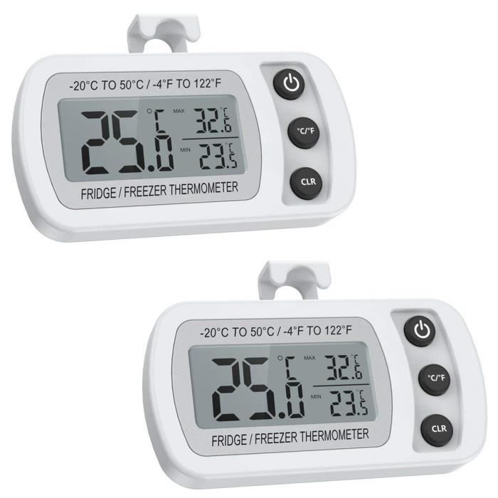 2pcs lcd numérique thermomètre hygromètre réfrigérateur congélateur 