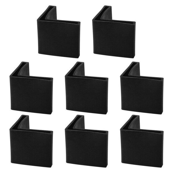 Patins pour meubles VOCOSTE 8pcs Capuchon Pieds Chaise Fer dangle Forme L Patin Table Embout Protection 30mmx30mm Plastique Noir