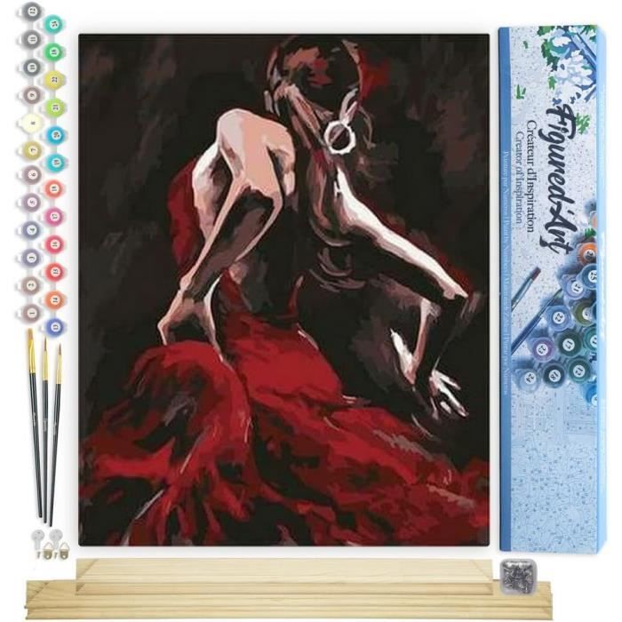 Kit Peinture Par Numéros Adulte 50x70 Cm - Toile Motif Ethnique Noble, Avec Pinceaux Et Peintures Acryliques