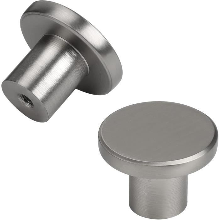 Lot De 20 Boutons De Meuble En Bois - Avec Vis - Rond - 2,8 X 2 Cm - Pour Armoire[u6906