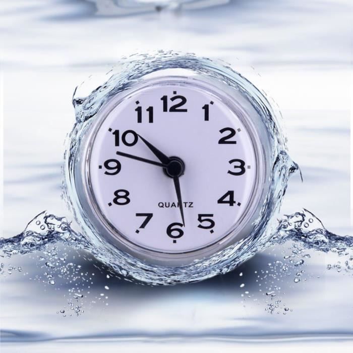 Horloge Murale Ventouse Pour Salle De Bain Amosfun - Étanche, Silencieuse, Design Moderne - Pour Miroir, Cuisine