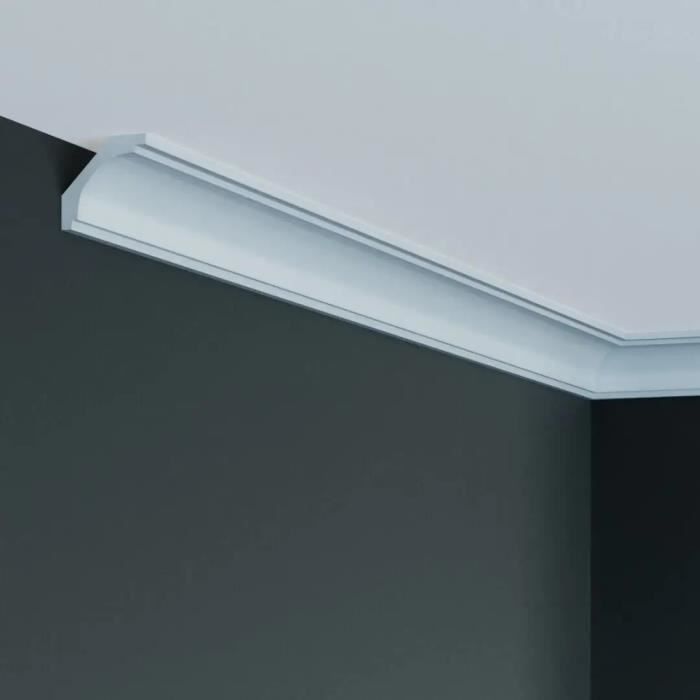 PROVISTON Moulure plafond Polystyrène 22 x 25 x 2000 mm Blanc Corniche PROVISTON Moulure plafond Polystyrène 22 x 25 x 2000 mm Blanc Corniche