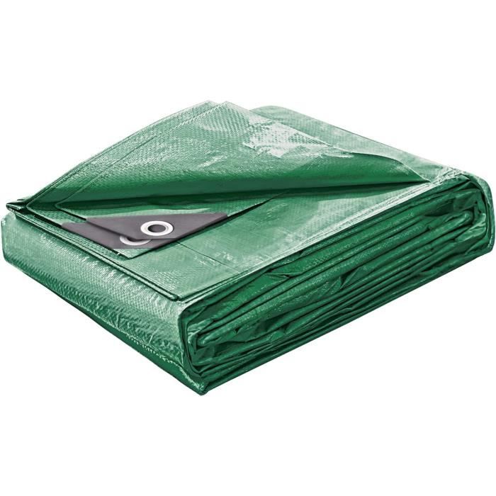 Laneetal - Bâche De Protection 500 G/m² PVC Polyester | Imperméable, Résistante UV Avec œillets - Gris Ou Vert
