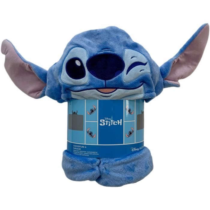 Plaid à capuche 3D WORLD TRADE ET TECHNOLOGIES Stitch 120 x 150 cm Ultra doux Design enfant