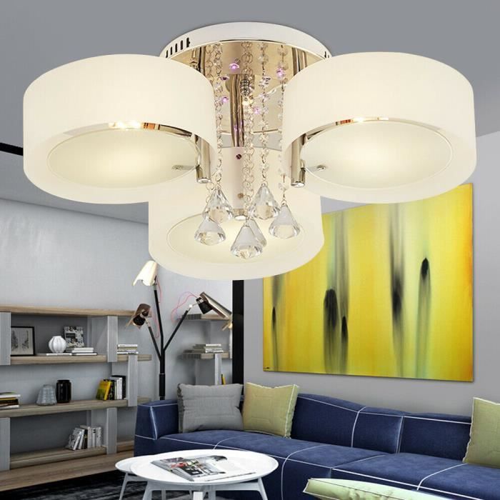 LED salon cristal plafonnier suspension lampe lustre 3 flammes
