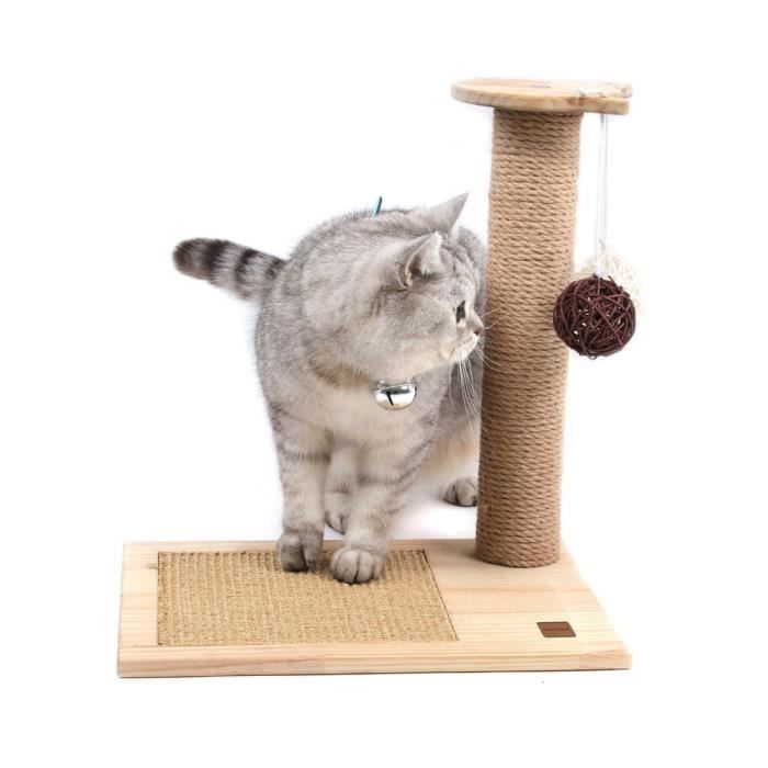 Arbre A Chats Chaton Avec Griffoir Poteau A Griffer 2 Balles Tisse Suspendus Jouet Chats En Bois Naturel Beige Taille M Naturel Cdiscount Animalerie