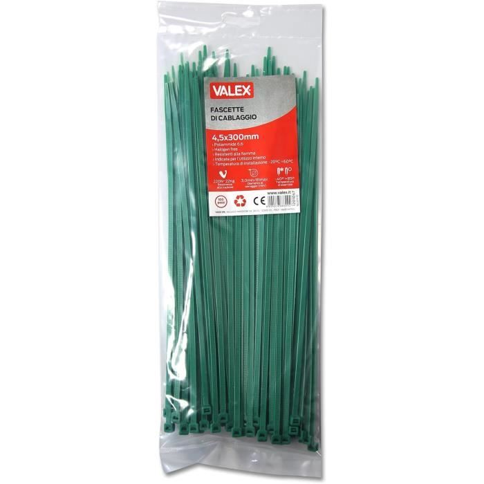 Lot De 200 Serre-câbles Verts 100 Mm - PC24 Shop & Service