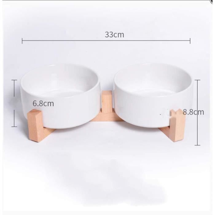 Gamelle Chat Bois Gamelle Geante Chien Gamelle En Ceramique Pour Chat En Bois Massif Anti Renversement Diametre De La Cdiscount